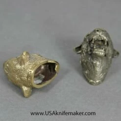 Pommel- Bear Head #8-Bronze - 1.30x1.22x1.30"