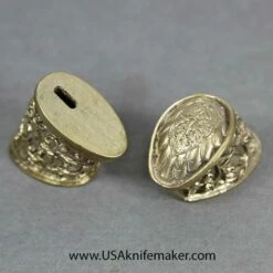 Guard & Pommel Set- Floral Theme #12- Bronze- Guard 1.18x.79x 1.18, Pommel 1.18x.87x1.38