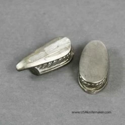 Guard & Pommel Set - Braided - Silver - Guard .52x1.38x.72, Pommel .52x1.31x.80"