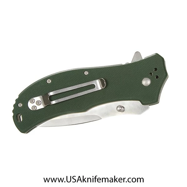 KMS Liner Lock K1313 Flipper Knife Kit - 440C Satin Blade Finish - OD Green G10 Scales