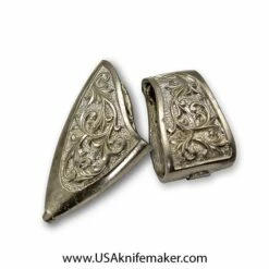 Scabbard Set - #009- Silver - Top 1.85x.89x1.12", Tip 1.53x.64x2.68"