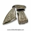 Scabbard Set W/ Guard- #010- Silver - Top 1.85x.89x1.13, Tip 1.60x.67x2.64, Guard 1.98x.73x.75