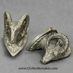Pommel- Ram Head- Silver 1.12x1.52x.95"