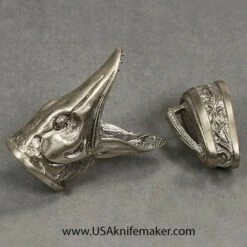 Guard & Pommel Set- Pike #4- Silver- Guard 1.97x.79x 1.38, Pommel 2.05x.71x1.38