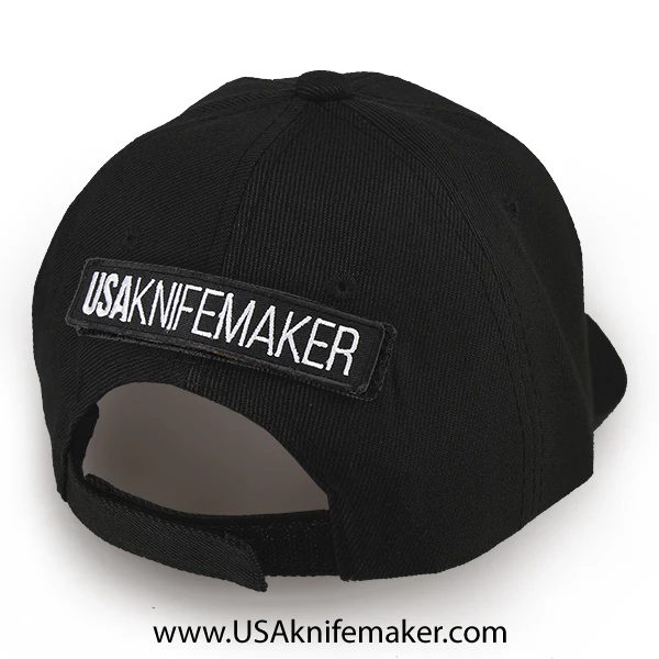 Baseball Hat- USA Knifemaker Shield- Black - Image 2