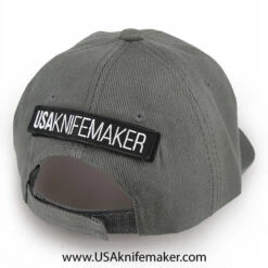 Baseball Hat- USA Knifemaker Shield- Gray