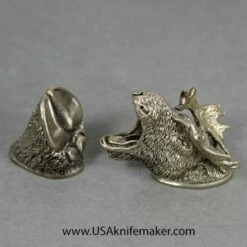 Guard & Pommel Set - Moose #25 - Silver- Guard 50x30x35 Pommel 33x28x14